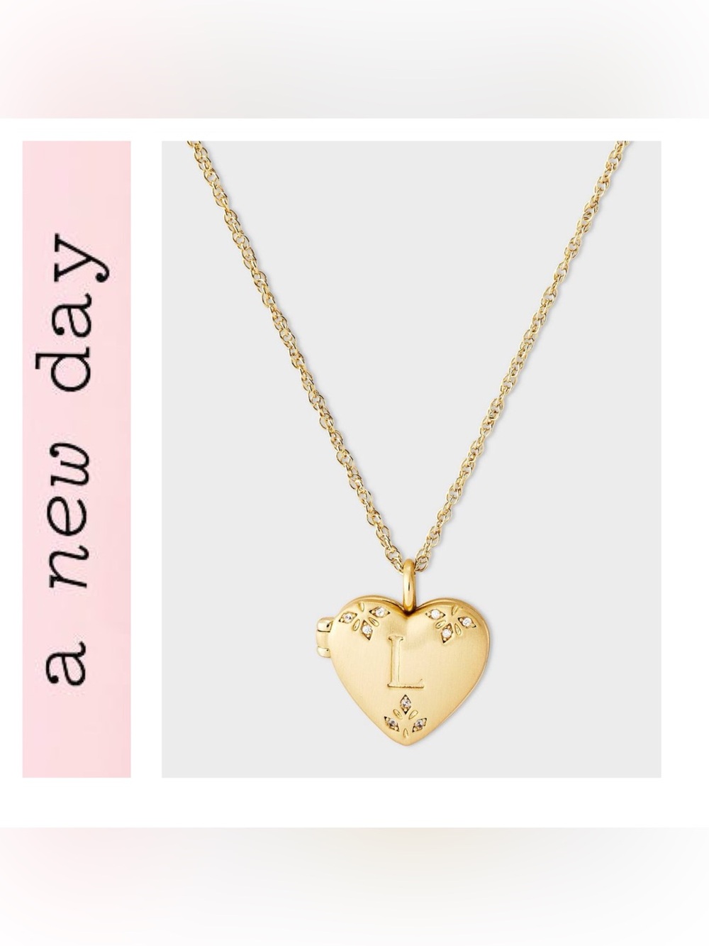 🌟🌟 a new day Heart Locket “L” Pendant Necklace